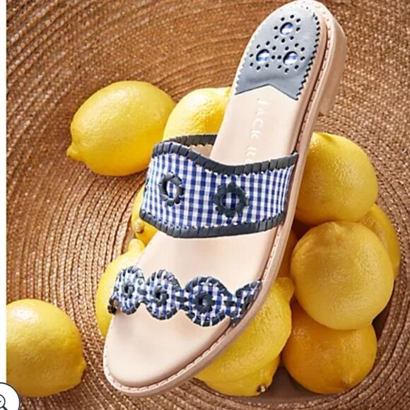 BRAND NEW JACK ROGER'S LEATHER SLIDE CAROLINE SANDALS - Picture 4 of 16